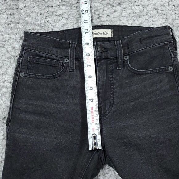Madewell 9" Mid High Rise Skinny Jeans Ripped Distressed Size 25 Black Sea H2230 - Picture 13 of 13